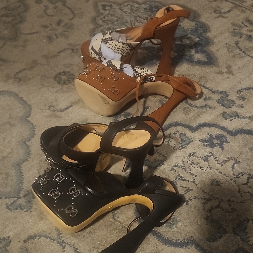 Chic Black and Brown Platform Heels